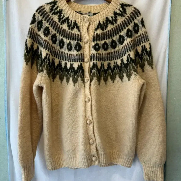 [BUNJANG] Finnwear Nordic Pattern Handmade Wool Cardigan / Finnwear 핀웨어 노르딕 패턴 핸드메이드 울 가디건
