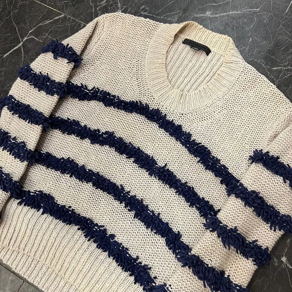 [BUNJANG] Alexander Wang Striped Beige "Toned Down" Sweater / M 알렉산더왕 스트라이프 베이지 톤다운 스웨터
