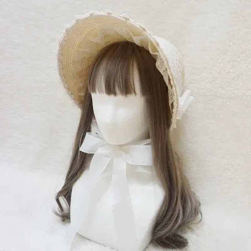 [BUNJANG] Marybelle Straw Bonnet Innocent World Hat / 메리벨 밀짚보닛 보닛 이노센트월드 모자 베이비더스타샤인 엔젤릭프리티 로리타 이노와 메타몰 메타모르포제 빅토리아 메이든 빅메