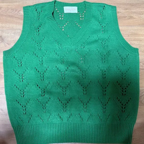 [BUNJANG] STU Knit Vest Green / stu 니트베스트 그린