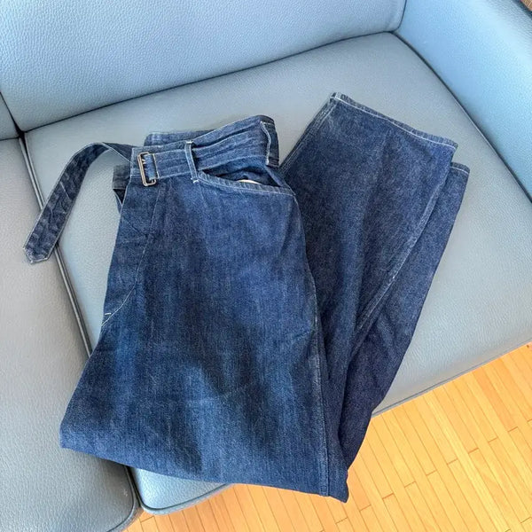 [BUNJANG] Komori Belted Denim Pants / 코모리 벨티드 데님 팬츠