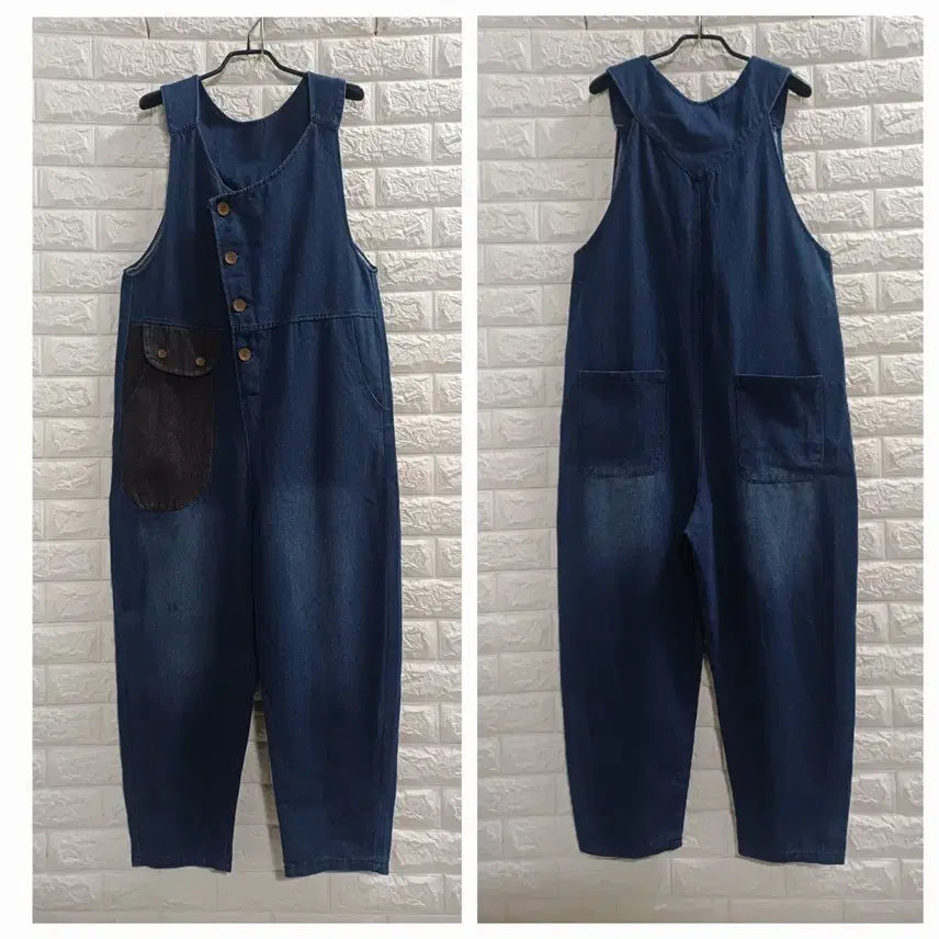 [BUNJANG] Pocket Button Denim Jumpsuit / 포켓단추  데님점프수트