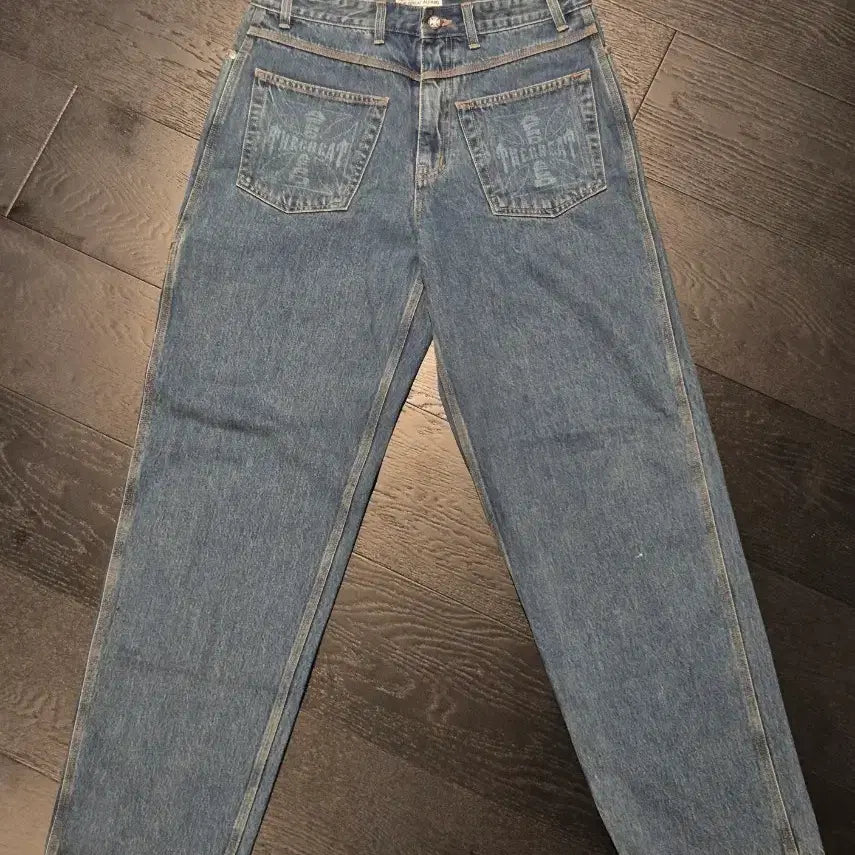 [BUNJANG] Alfred Iron Cross Reverse Denim Pants / 알프레드 아이언크로스 리버스 데님 팬츠