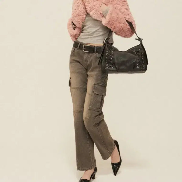 [BUNJANG] 3Times Ash Pocket Cargo Pants S / 쓰리타임즈 애쉬 포켓 카고진 S 미착용