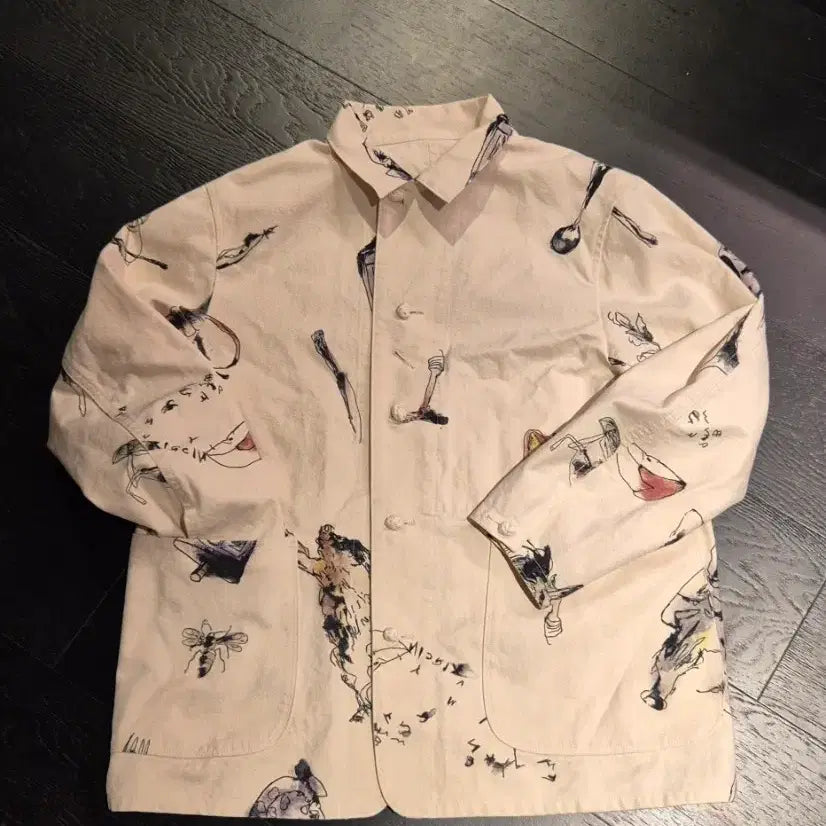 [BUNJANG] Brunaboin Drawing Print Work Jacket / 브루나보인 드로잉 프린트 워크자켓
