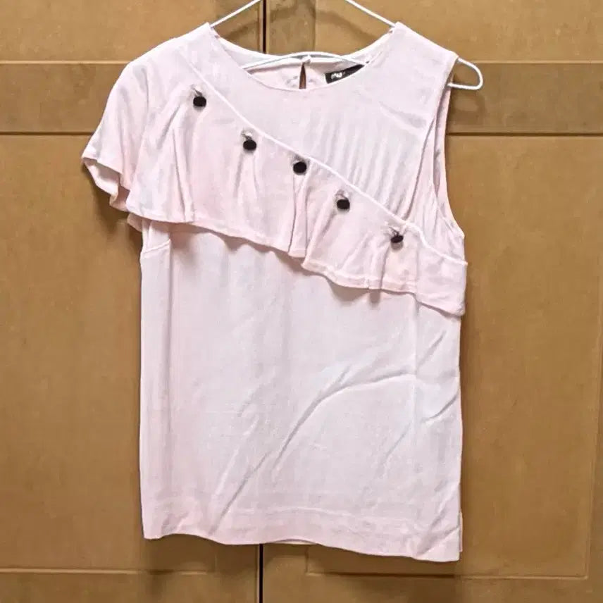 [BUNJANG] Maje Pink Frill Blouse / 마쥬 핑크 프릴 블라우스