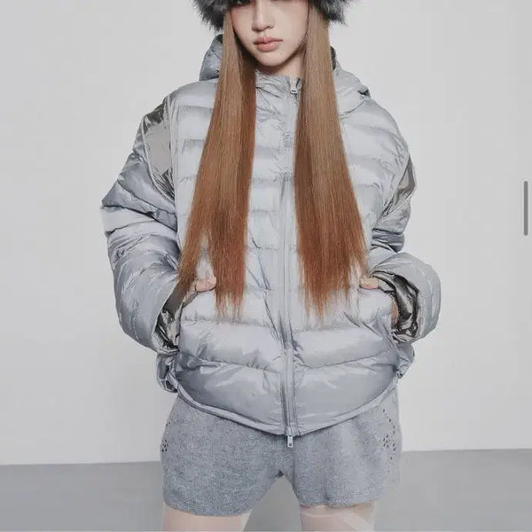 [BUNJANG] Deinet Lightweight Welon Padded Jacket Silver / Deinet 다이닛 웰론 경량패딩 실버 미착용