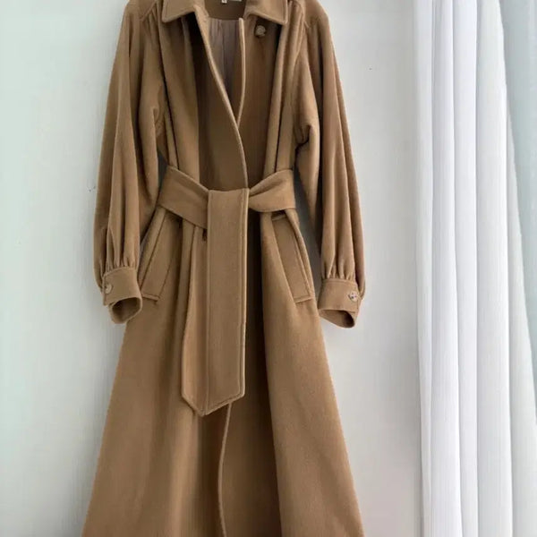 [BUNJANG] AKRO Angora Blend Wool Coat Camel S / AKRO 아크로 앙고라 블렌드 울코트