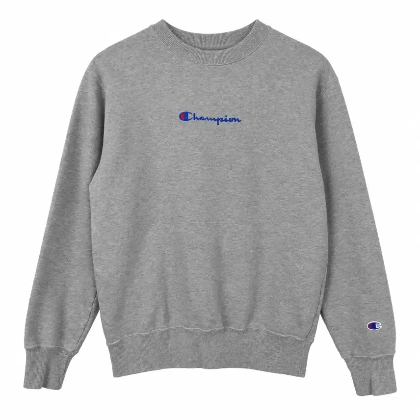 [BUNJANG] Champion Grey Embroidered Logo Sweatshirt / 여S 챔피온 그레이 자수로고 맨투맨 티셔츠