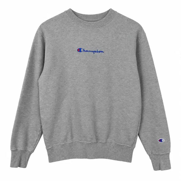 [BUNJANG] Champion Grey Embroidered Logo Sweatshirt / 여S 챔피온 그레이 자수로고 맨투맨 티셔츠