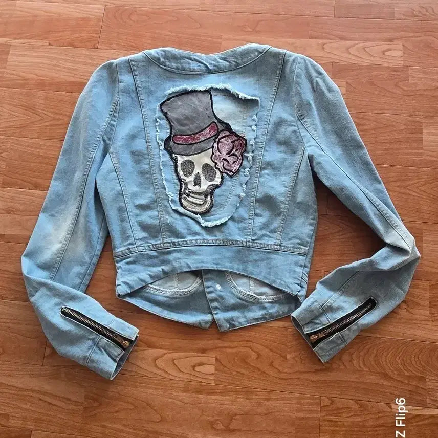 [BUNJANG] Unique Skull Patch Denim Jacket / 예쁜 청자켓