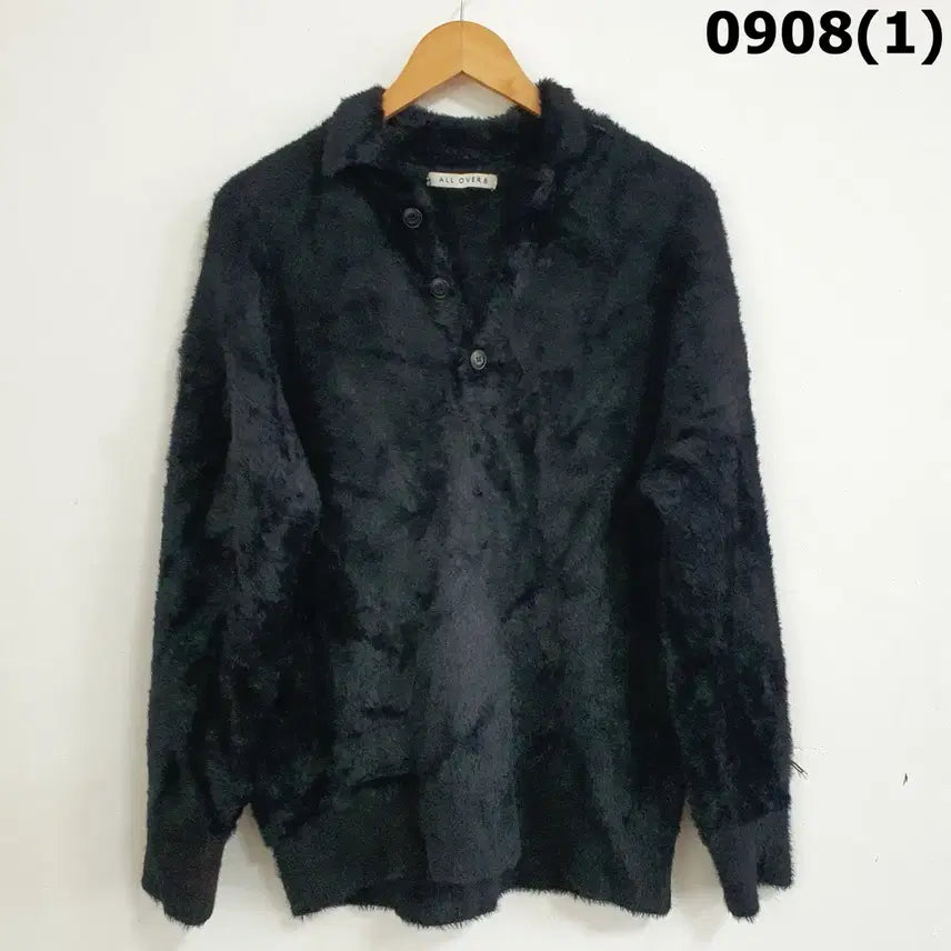 [BUNJANG] ALL OVER Logo Knit Black (M) / ALL OVER 니트 블랙 m