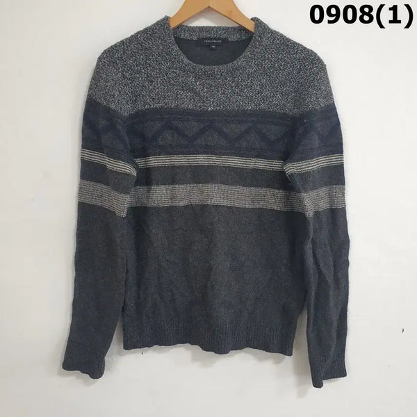 [BUNJANG] Chris.Christy Grey Pattern Sweatshirt Knit M / CHRIS.CHRISTY 맨투맨 니트 그레이 패턴 m