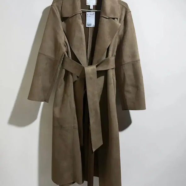 [BUNJANG] H&M Suede Trench Coat / 새상품 스웨이드 트렌치 자켓 코트