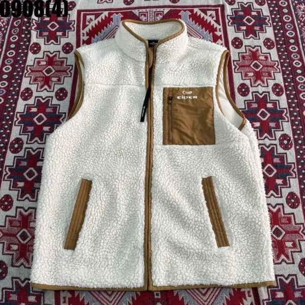 [BUNJANG] Eider Fleece Vest Beige/Brown / 아이더 플리스 조끼 베이지/브라운