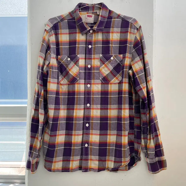 [BUNJANG] Levi's White Tab Purple Check Two Pocket Shirt / (M) Levis 리바이스 화이트탭 퍼플 체크 투포켓 셔츠
