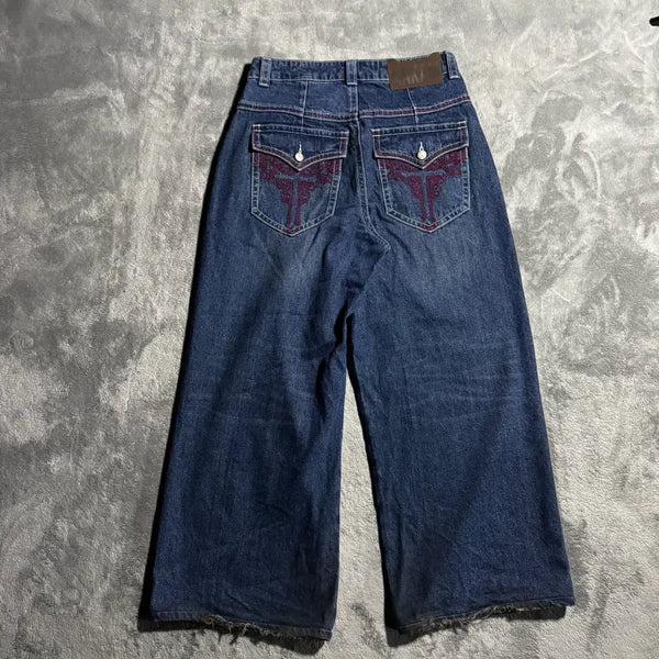 [BUNJANG] AAKAM Embroidered Denim Pants Size 1 / AAKAM 아캄 엉덩이 자수 데님팬츠 1
