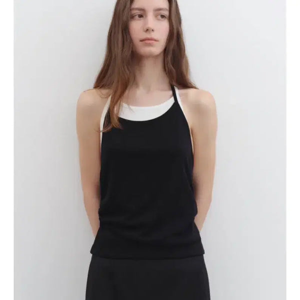 [BUNJANG] Layered Halter Neck Top / 레터 Layered halter neck top