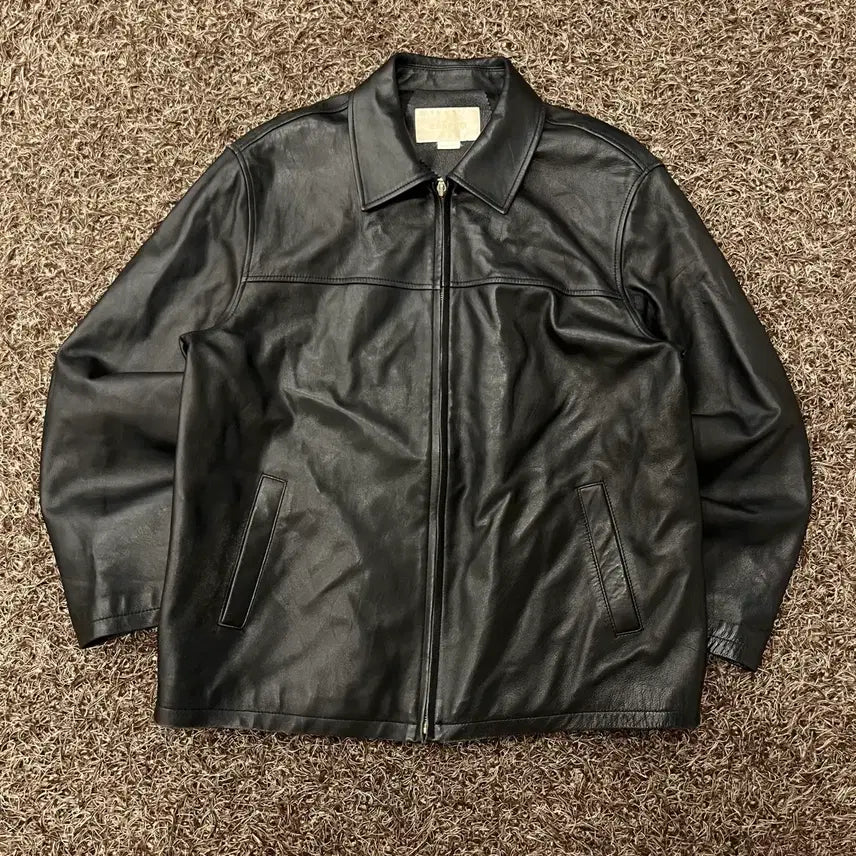 [BUNJANG] Vintage Lambskin Single Zip Leather Jacket / 105 빈티지 양가죽 싱글 집업 레더 가죽 자켓