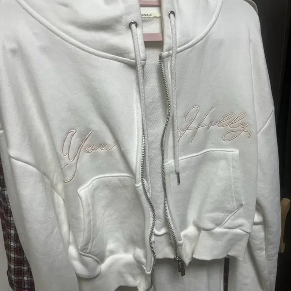 [BUNJANG] White Hood Zip-up Training Set / 화이트 후드 집업 세트 추리닝세트