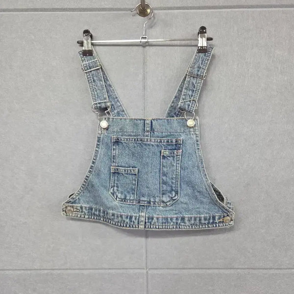 [BUNJANG] ZARA Denim Overall Crop Top (Size S) / ZARA 자라 데님 오버롤 크롭 탑