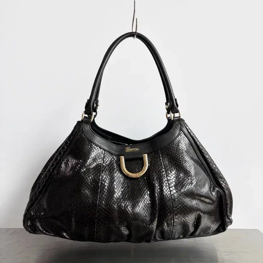 [BUNJANG] Gucci Python D Ring Shoulder Bag Black / 구찌 파이톤 D링 숄더백