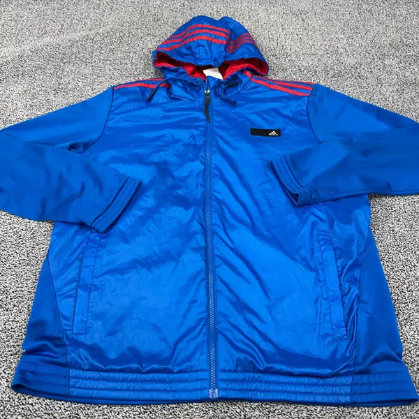 [BUNJANG] Adidas Blue Hooded Jacket / [약 100] 아디다스 블루 후드 자켓