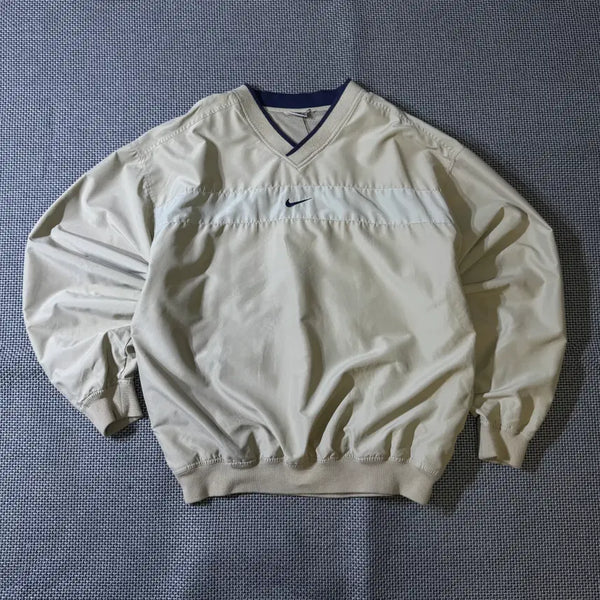 [BUNJANG] Nike Small Logo Warm-up Jacket Beige / 나이키 스몰로고 웜업(kold_8653)