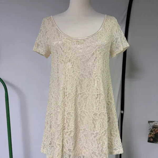 [BUNJANG] Ivory Lace Blouse / 아이보리 레이스 블라우스