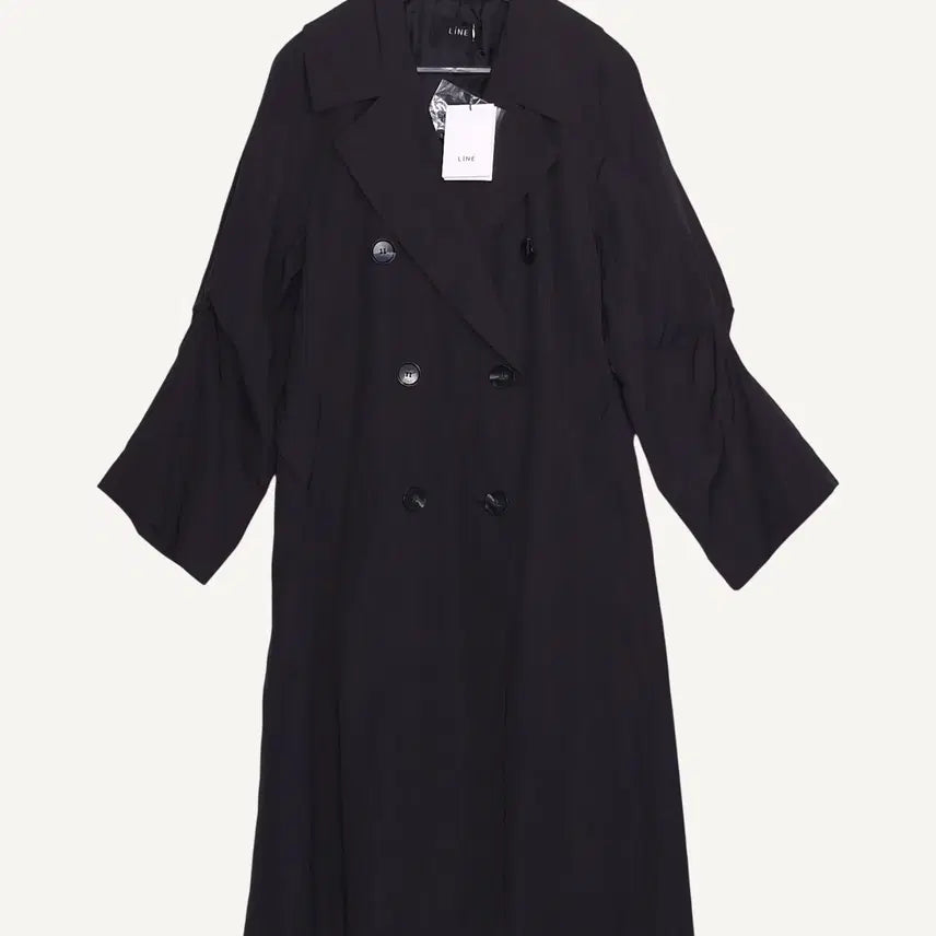 [BUNJANG] LINE Black Nylon Coat 66 / 라인 LINE 검정 나일론 코트 66 (새상품)_A973