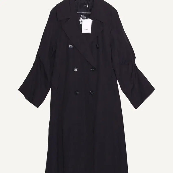[BUNJANG] LINE Black Nylon Coat 66 / 라인 LINE 검정 나일론 코트 66 (새상품)_A973