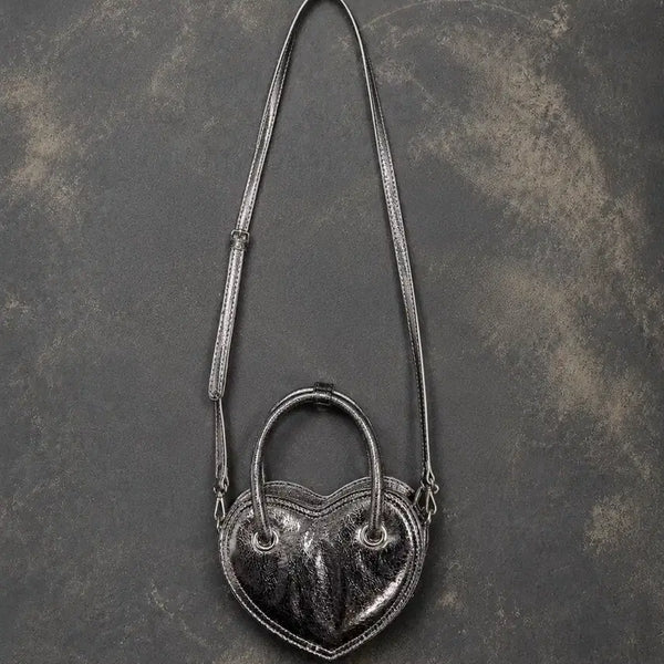[BUNJANG] Heart Silver Crossbody Bag / 하트 실버 크로스백