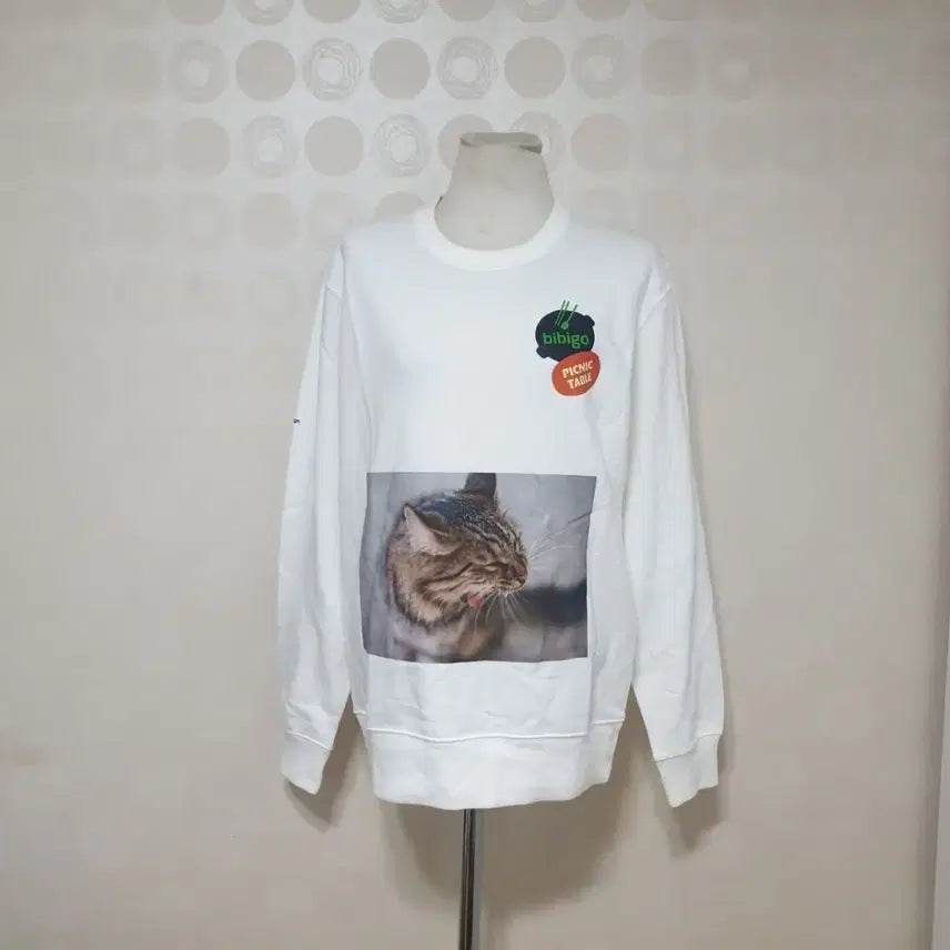 [BUNJANG] Bibigo White T-Shirt / 새것 비비고 맨투맨95 흰맨투맨95 흰티셔츠95