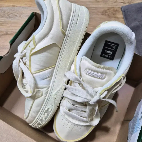 [BUNJANG] Lacoste Beige Sneakers (270-275) / (1회착용) 라코스테 운동화 270~275