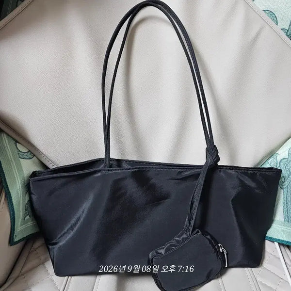 [BUNJANG] Nylon Rectangular Shoulder Bag Baguette Bag / 직사각숄더백 나일론숄더백 바게트백 바게트백