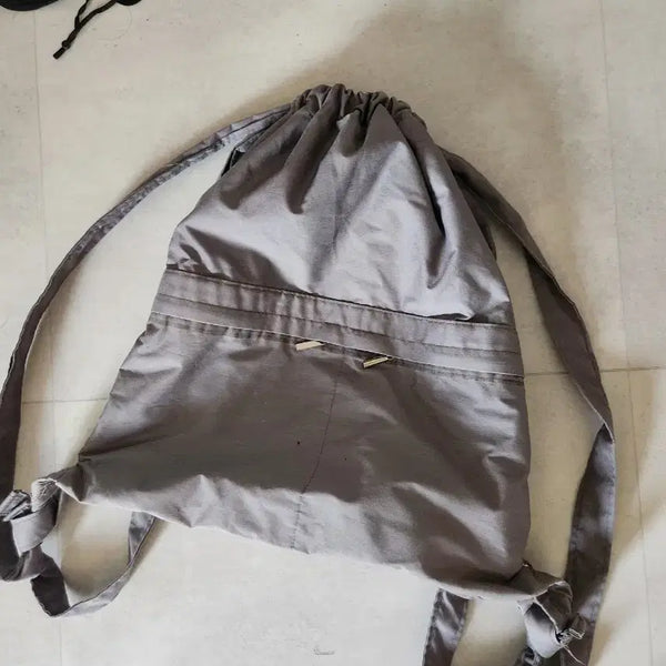 [BUNJANG] Drawstring Backpack Grey / 드로우스트링 백팩 그레이