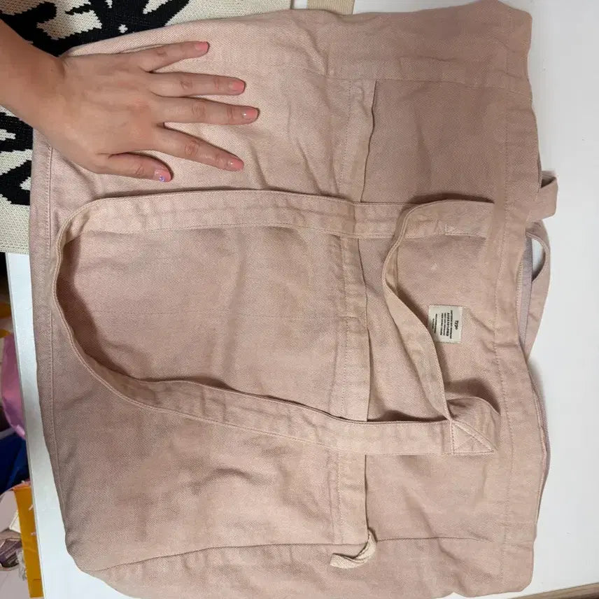[BUNJANG] Pink Canvas Tote Bag / 분홍색 캔버스 토트백