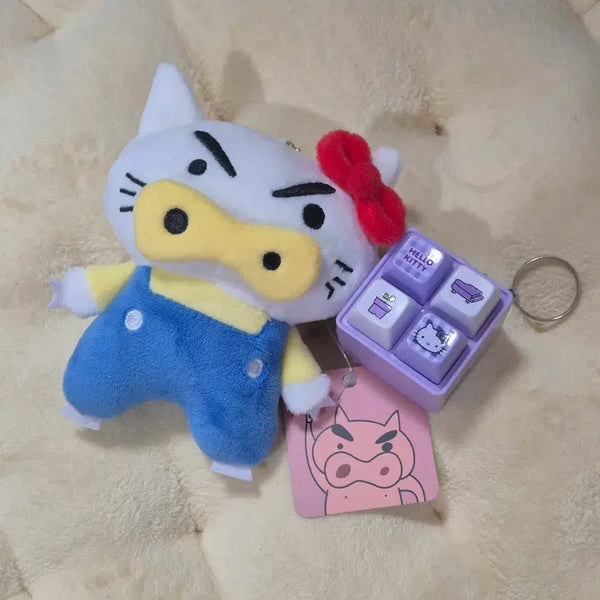 [BUNJANG] Hello Kitty & Buriburibbon Kitty LED Sound Keychain Set / LED 소리나는 헬로키티 & 부리부리 키티 키링 키캡