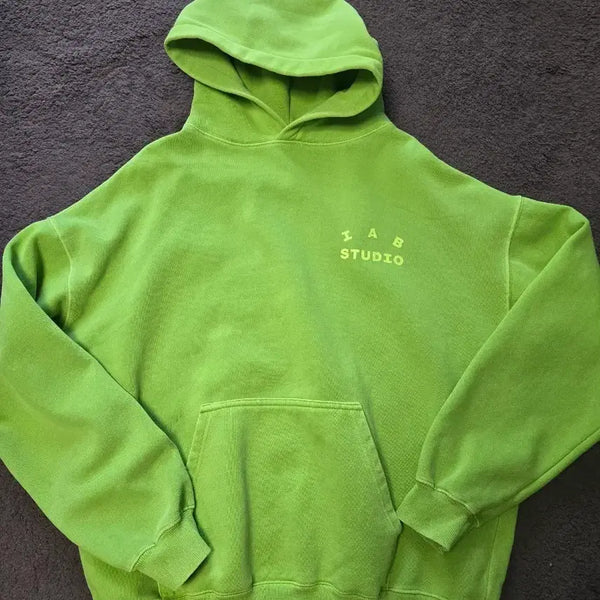 [BUNJANG] IAB Studio Lime Hoodie / IAB 스튜디오 라임색 후드티
