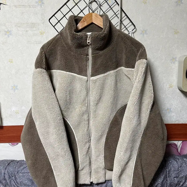 [BUNJANG] Zara Two-Tone Color Blocking Lining Fleece Jacket M / 자라 투톤 배색 라이닝 후리스 자켓 M