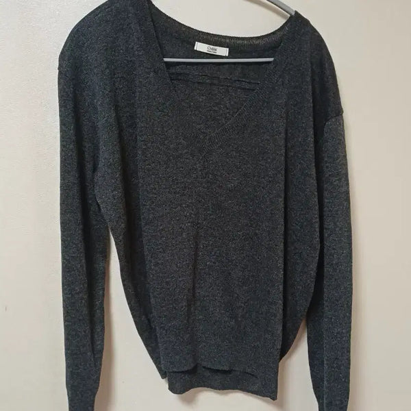 [BUNJANG] Linen Loose Fit Knit Charcoal / 린넨  루즈핏 니트 차콜