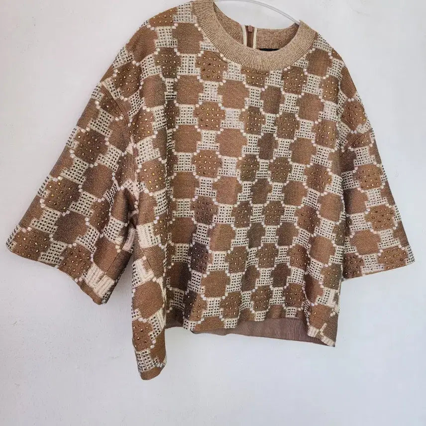 [BUNJANG] Lanvin Collection Beaded & Cubic Pattern Knit / 랑방컬렉션 비즈 앤 큐빅 패턴 니트