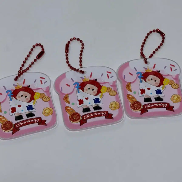 [BUNJANG] Yoyo Bread Keychain 3-Piece Set / 요요 식빵 키링 3개 세트