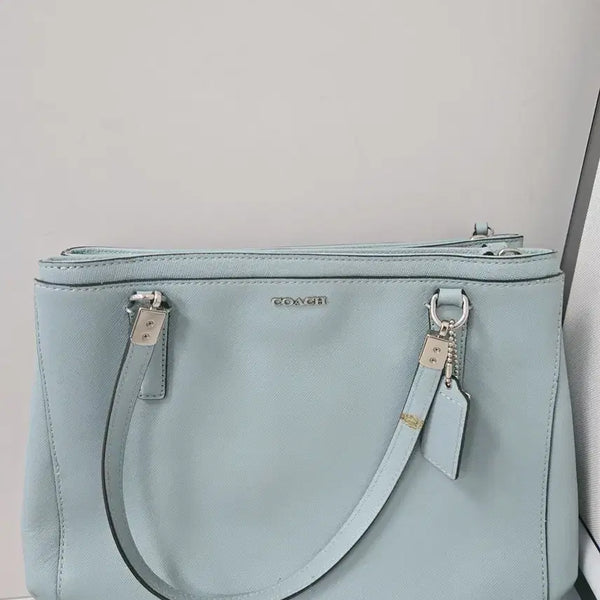 [BUNJANG] COACH Sky Blue Shell Shoulder Bag / COACH 코치 하늘 소라 숄더백 가방 대장