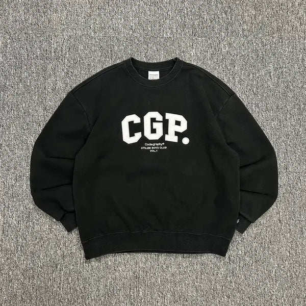 [BUNJANG] Codegraphy Letter Logo Fleece Sweatshirt - L / 코드그라피 레터로고 기모 맨투맨 L