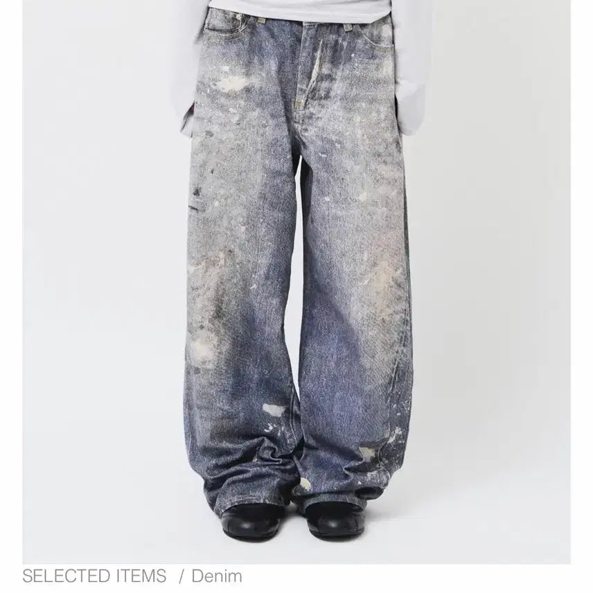 [BUNJANG] HIFIPUNK Digital Wide Denim Pants / 하이파이펑크 디지털 와이드 데님 팬츠