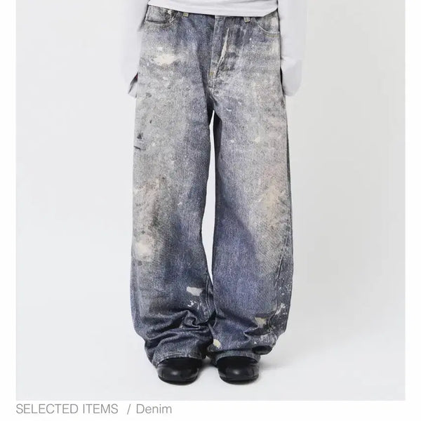 [BUNJANG] HIFIPUNK Digital Wide Denim Pants / 하이파이펑크 디지털 와이드 데님 팬츠