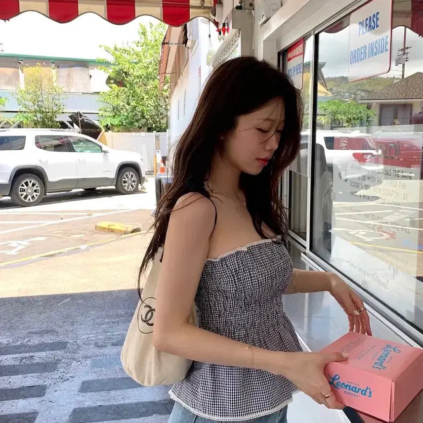[BUNJANG] Ont Blue Halter Blouse / 온트 블루 홀터 블라우스
