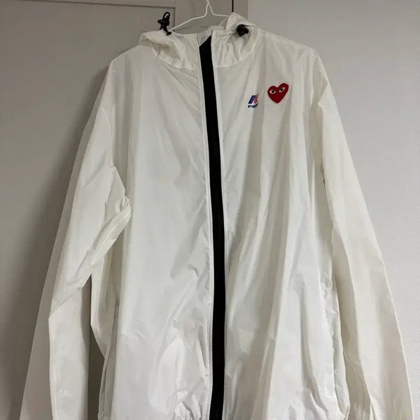[BUNJANG] Comme des Garçons Windbreaker White / 꼼데 바람막이 사이즈교환 가능