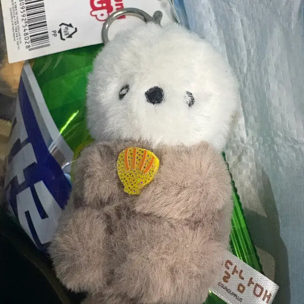 [BUNJANG] Sea Otter Plush Keychain with Seashell Charm / 해달 인형 키링